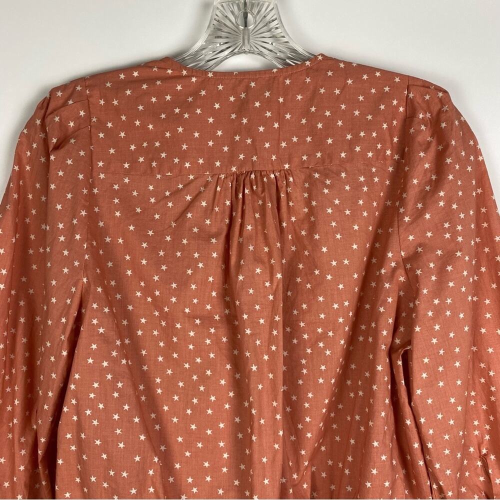 Madewell Star Scatter Wrap Top Coral Orange Womens Size Small - Picture 9 of 11